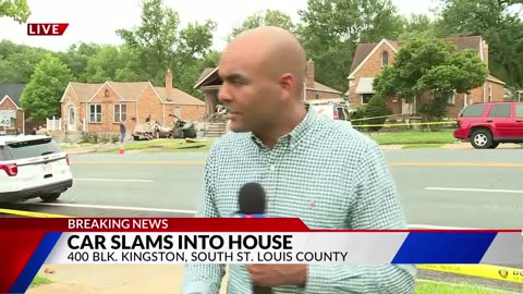 Video shows out-of-control car fly through air, slam into St. Louis area house