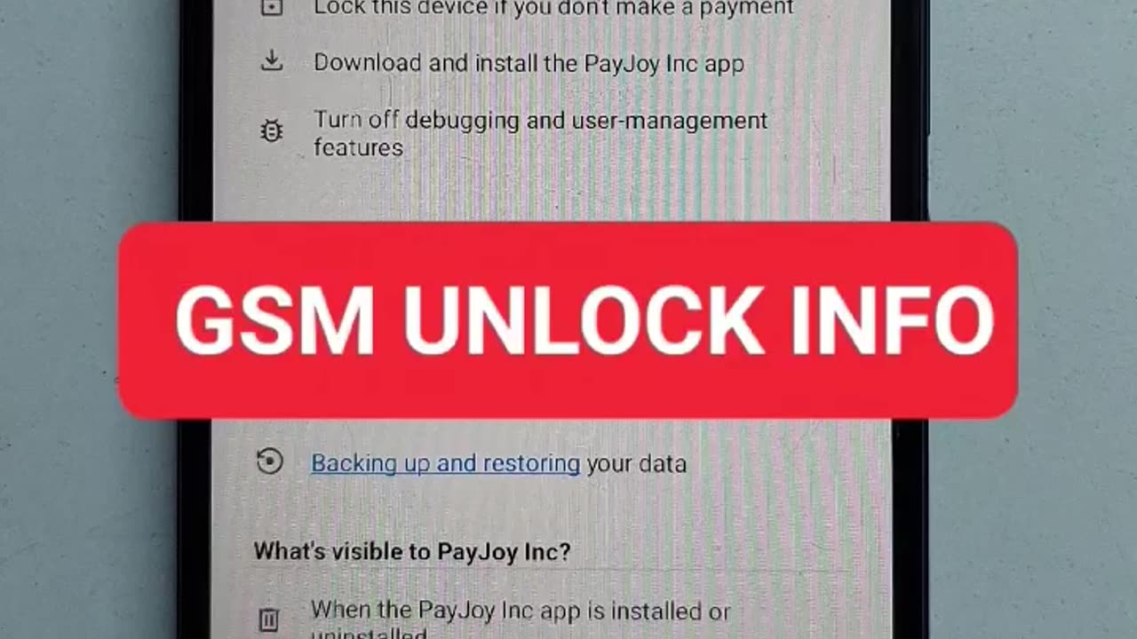 Vivo Y22 V2207 PayJoy Lock Remove Done BY GSM UNLOCK INFO