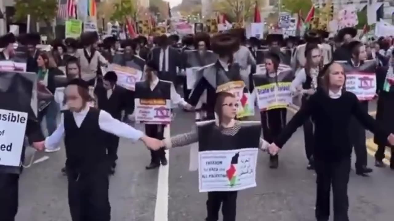 Orthodox Jews protest pro Palestine and against Zionism