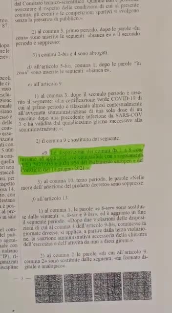 8 agosto 2021 IL GREEN PASS NON SERVE A NULLA. DENUNCIAMO, LA MAGISTRATURA CI DARÀ RAGIONE