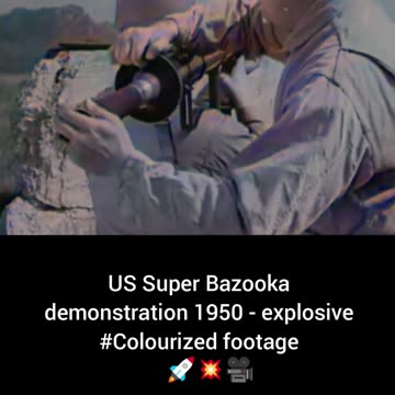 US Super Bazooka demonstration 1950 explosive #Colourized footage🇺🇸 🚀 💥 🎥
