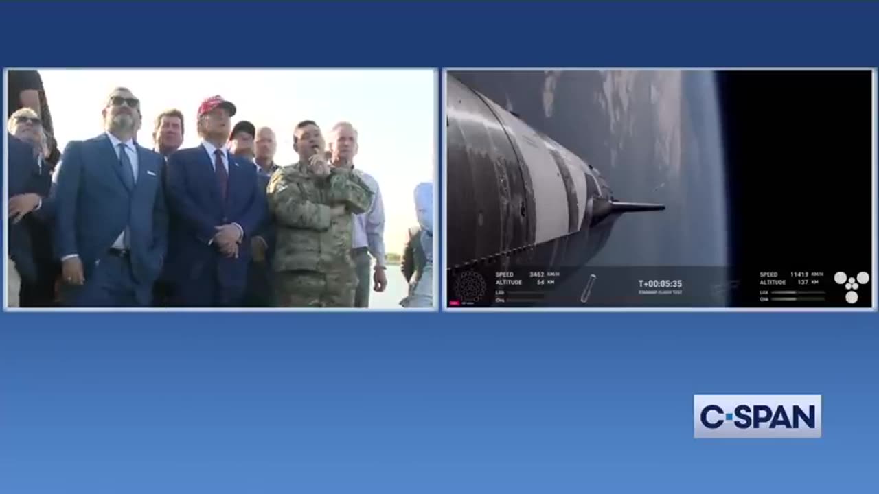 C-SPAN - President-elect Trump Watches SpaceX Starship Launch