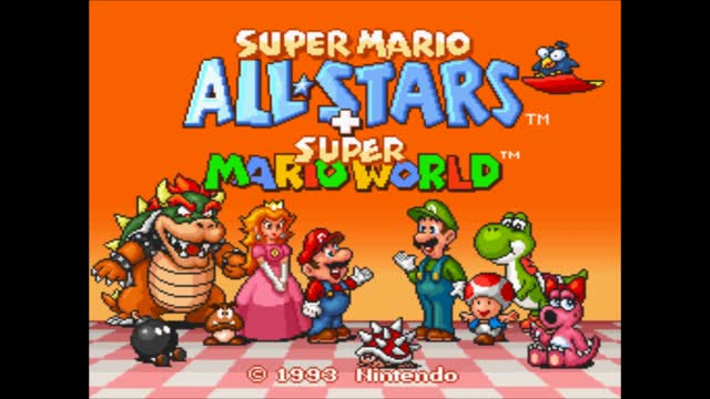 Title Screen - Super Mario All-Stars + Super Mario World (SNES)