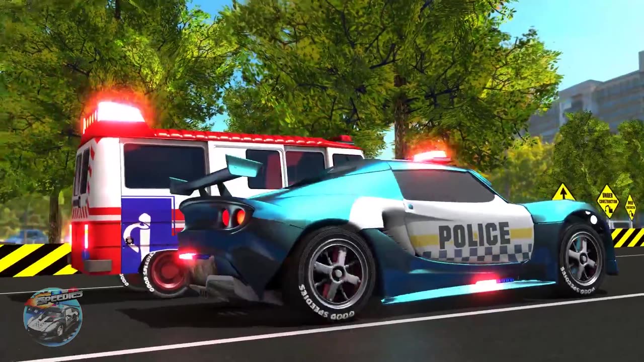 Wheels On The Police Car Nursery Rhyme for Children by Speedies