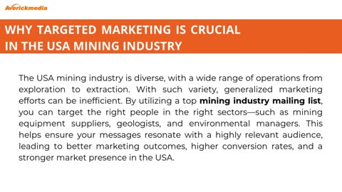 Top Mining Industry Email List for Targeted Marketing in the USA