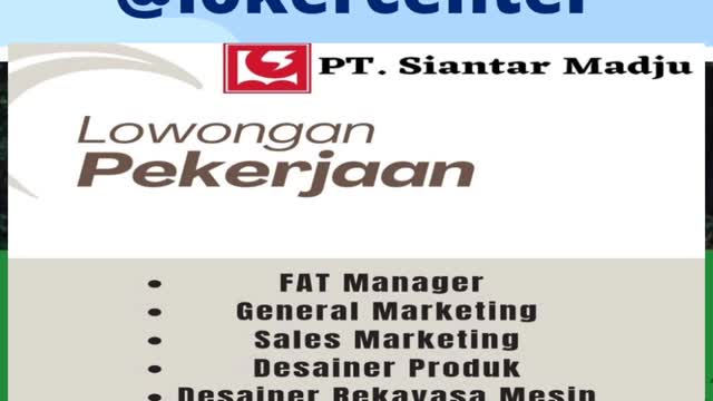 Rekomendasi loker PT Siantar Madju #loker #lowongankerja #job #pekerjaan #shorts #reels