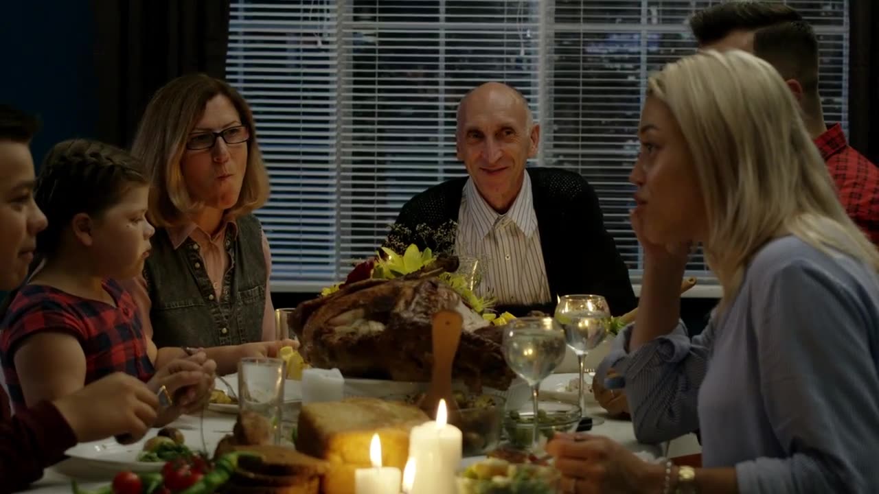 Family having dinner at home