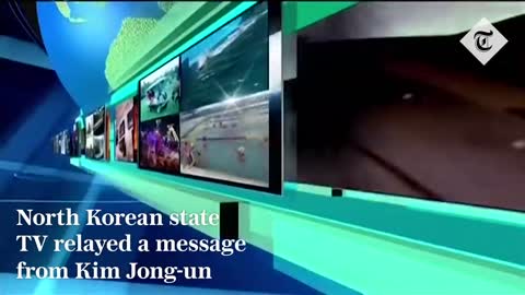 North Korean state TV releases message from Kim Jong-un