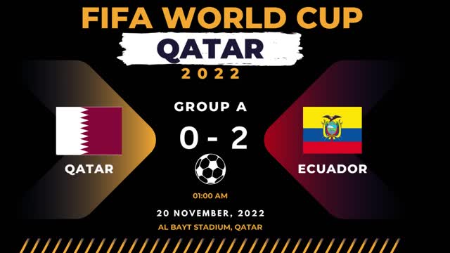 Ecuador 2-0 Qatar : FIFA World Cup Qatar 2022 Group A Match 1