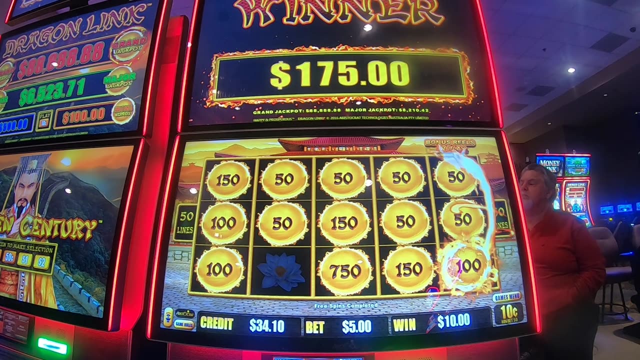 Dragon Link Happy & Prosperous Slot Machine Play Bonuses Free Games!