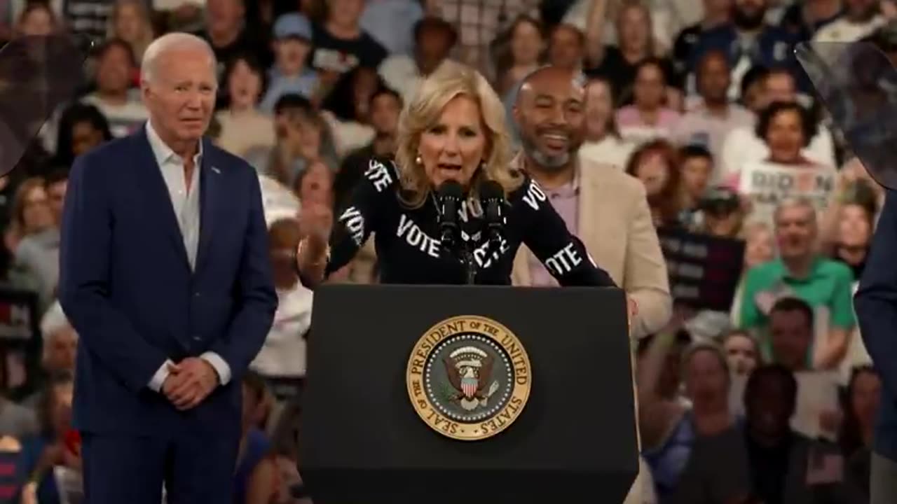 Biden Appears Dejected, Blankly Stares Behind Jill Biden During Rally