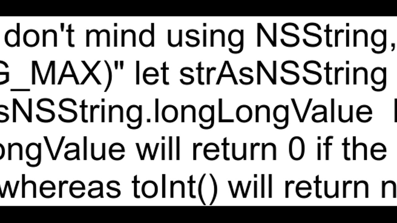 In Swift how do you convert a String to Int64