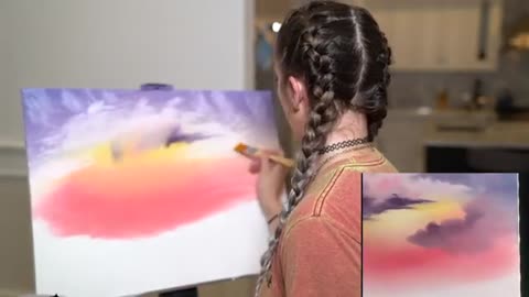 Following A Bob Ross Painting Tutorial