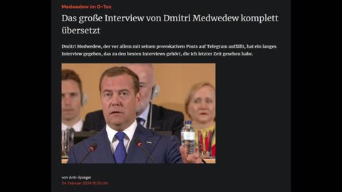 Das große Interview von Dmitri Medwedew komplett übersetzt