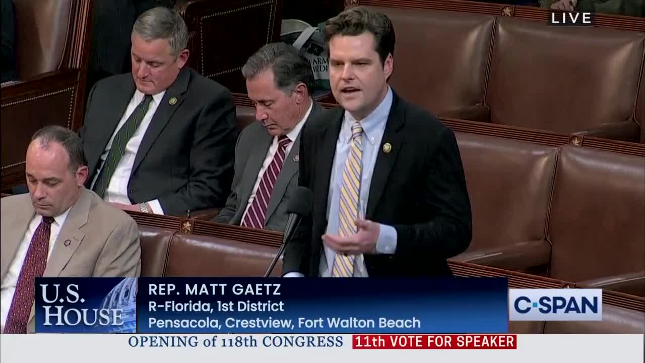 Matt Gaetz OFFICIALLY nominates President TRUMP for House Speaker during floor Speech