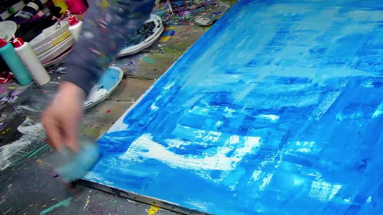 Colorful Pop Art / Abstract Painting Demo With Stencils | Peace-2