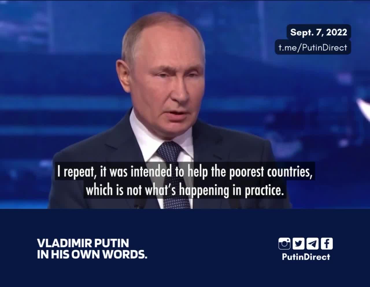 Putin suggests limiting the export of Ukrainian grain to Europe...