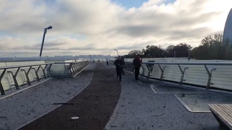 The glass bridge stood after the explosion