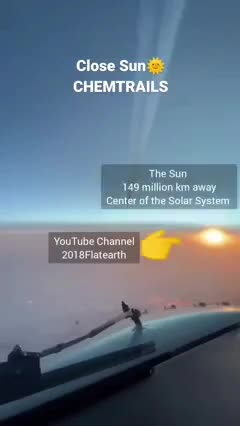 The Sun appears lower than the airplane...