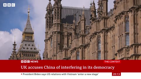 UK accuses China of interfering in its democracy - BBC News