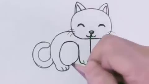 Very Easy! How to turn Words Cat Into a Cartoon Cat. (Wordtoons) learning step by step for kid...