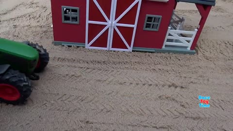 Farm Animal Toys in the sandbox