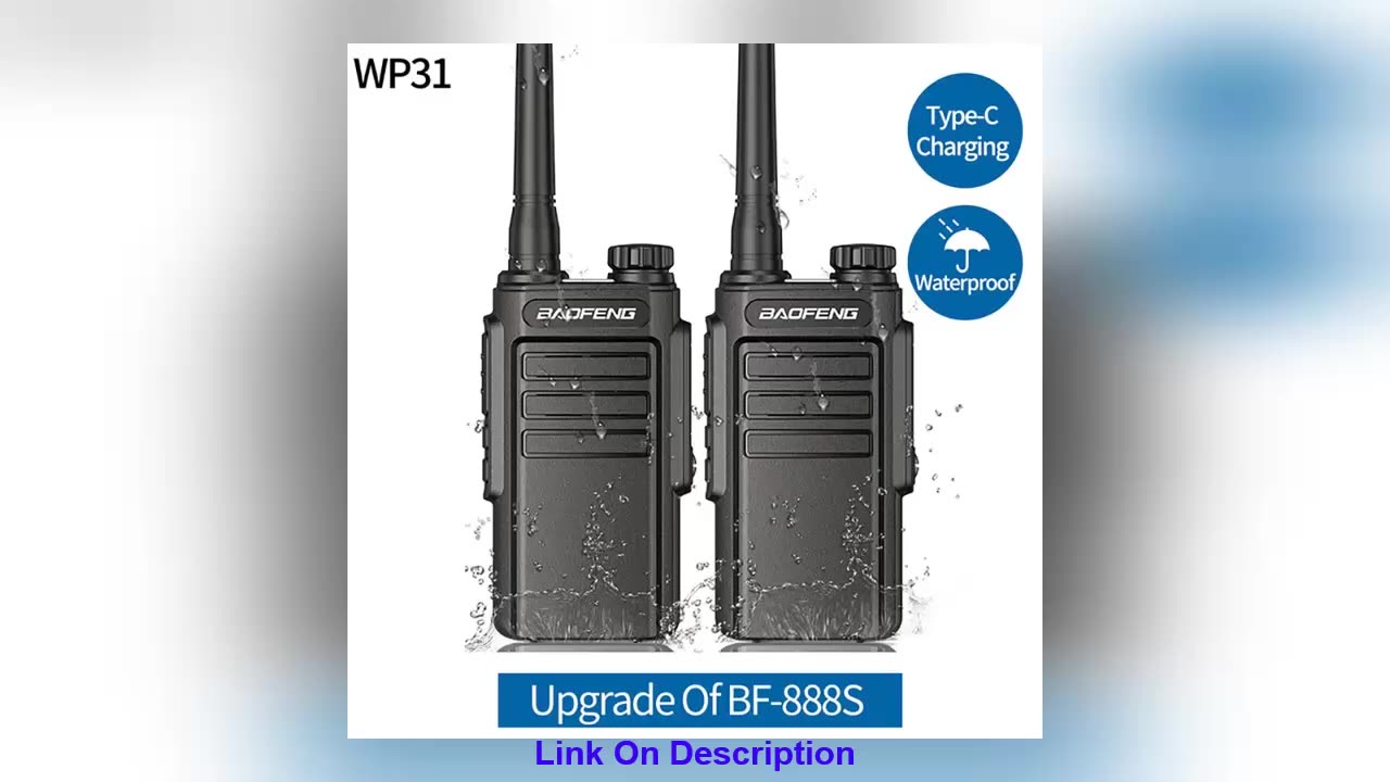 Exclusive 1/2Pcs Baofeng WP31 Waterproof Walkie Talkie Long