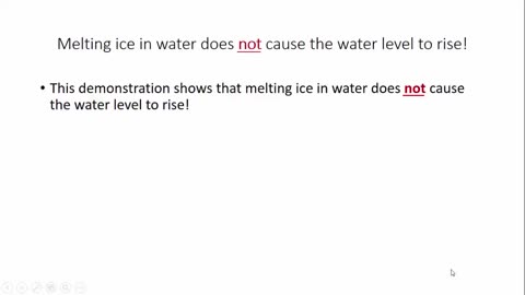 CLIMATE CHANGE is a HOAX: Experiment shows when ice melts, sea levels do not rise.
