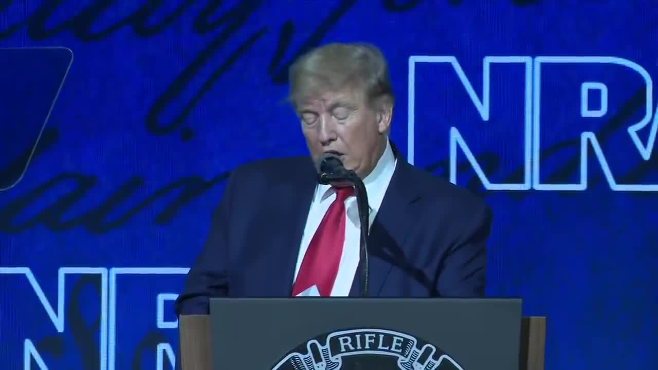 Former President Donald Trump speaks at NRA Convention in Houston