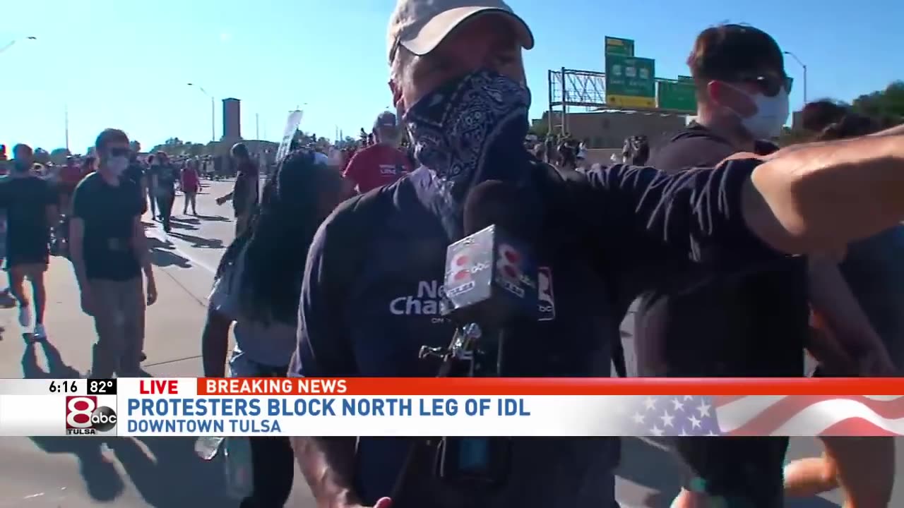 Truck And Trailer Plows Through Crowd Blocking A Freeway🥤😃🍿