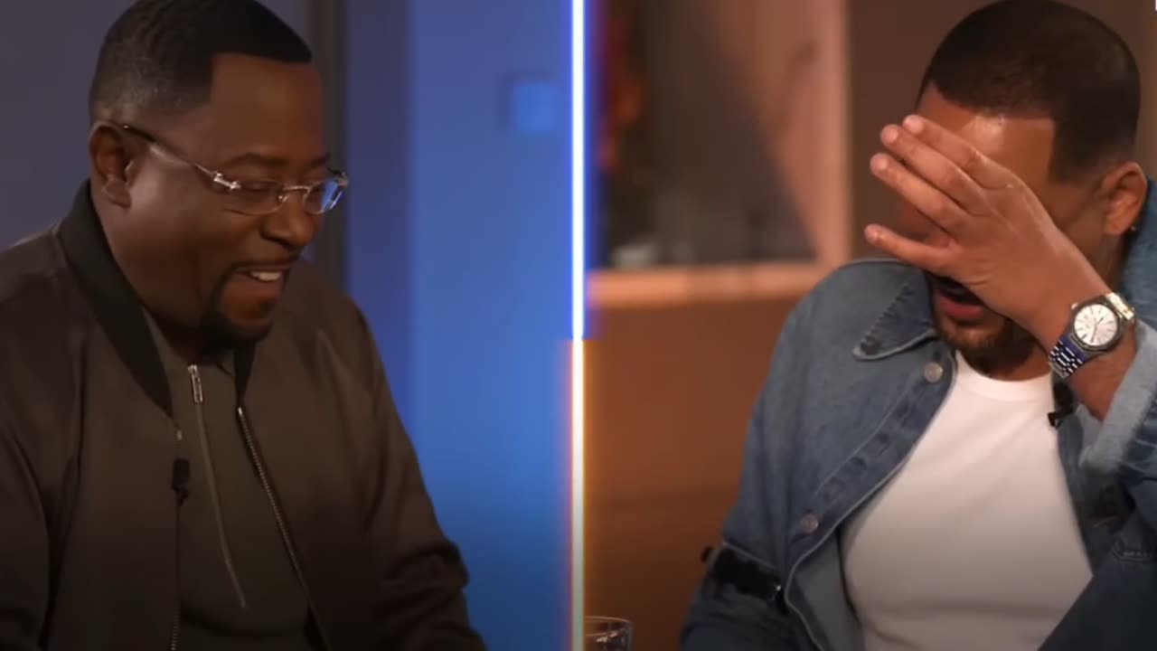 Actors Will Smith and Martin Lawrence discuss how to piss.