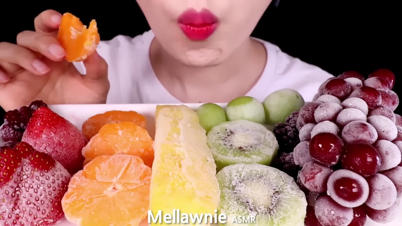 ASMR FROZEN FRUITS STRAWBERRY, GRAPE, KIWI, PINEAPPLE, BLACKBERRY