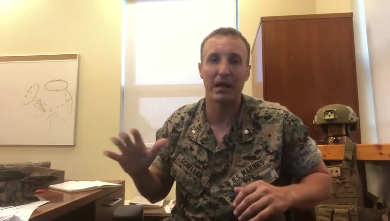 Marine battalion commander Lt. Col. Stuart Scheller does what all others should