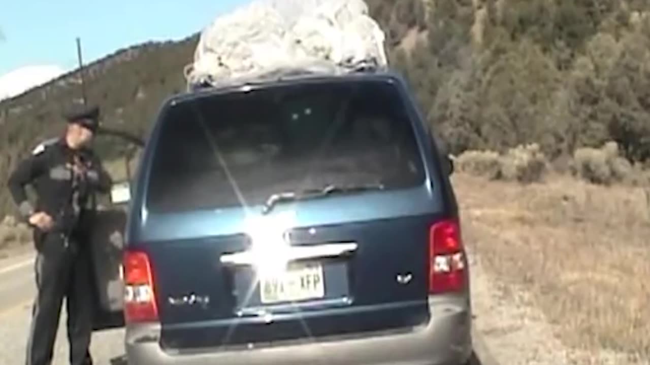 New Mexico state police traffic stop and ensuing chase.