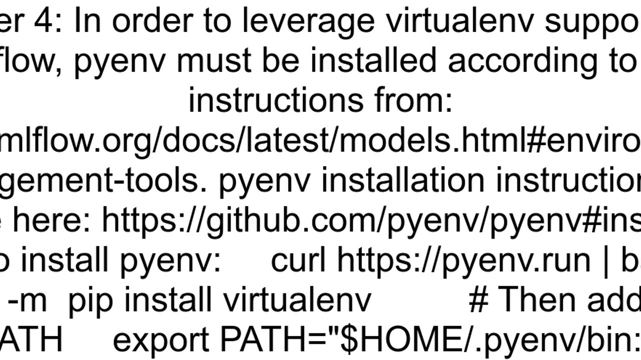 MLFlow Model Serve Can39t Find pyenv