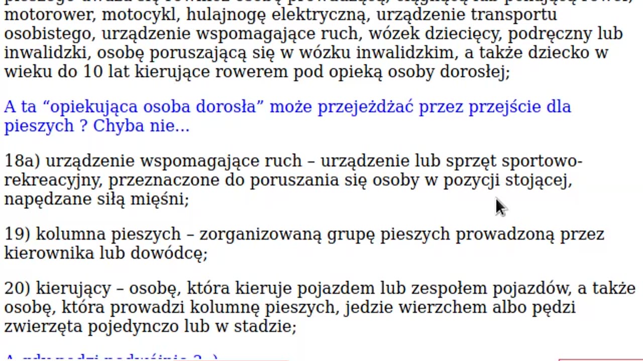 Urządzenie wspomagające ruch - prawo drogowe: laska, hulajnoga a przejście dla pieszych