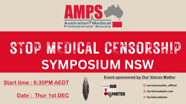 Stop Medical Censorship - Sydney Event (Rose Bay)