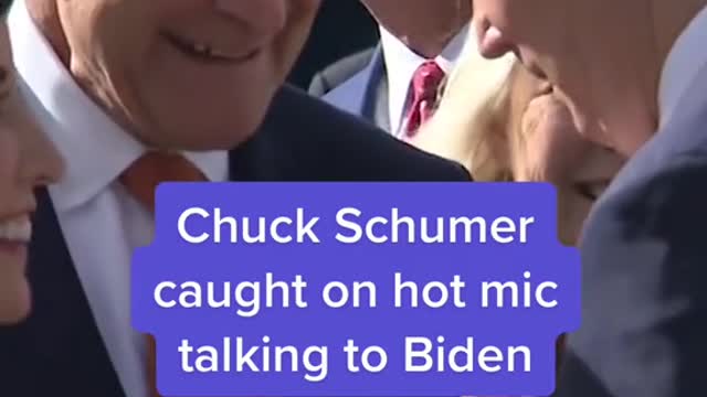 Chuck Schumer caught on hot mic talking to Biden