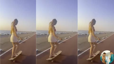 girl longboard riding