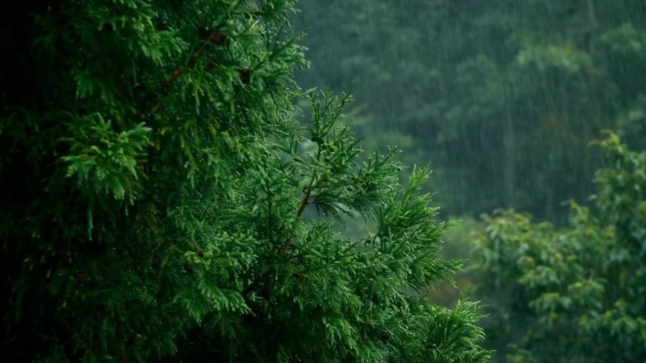 relaxing rainfall sound effect for a better sleep meditating