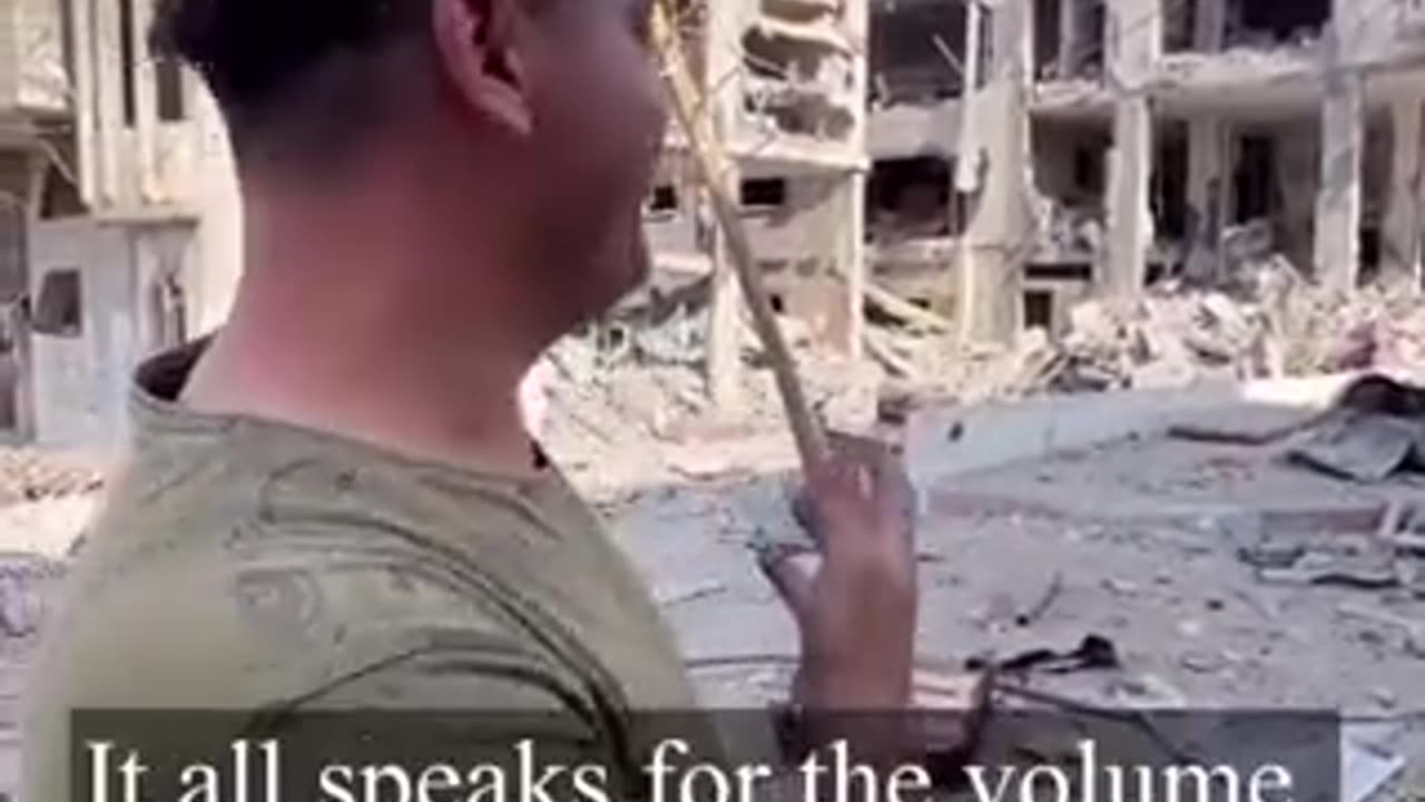 Palestinian man interviewed after his home in Gaza was destroyed due to an IDF airstrike.