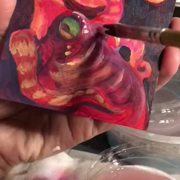 Octopus blacklight art short Artettina painting