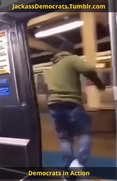 Funny Video - Man Jumps From A Moving Subway Car