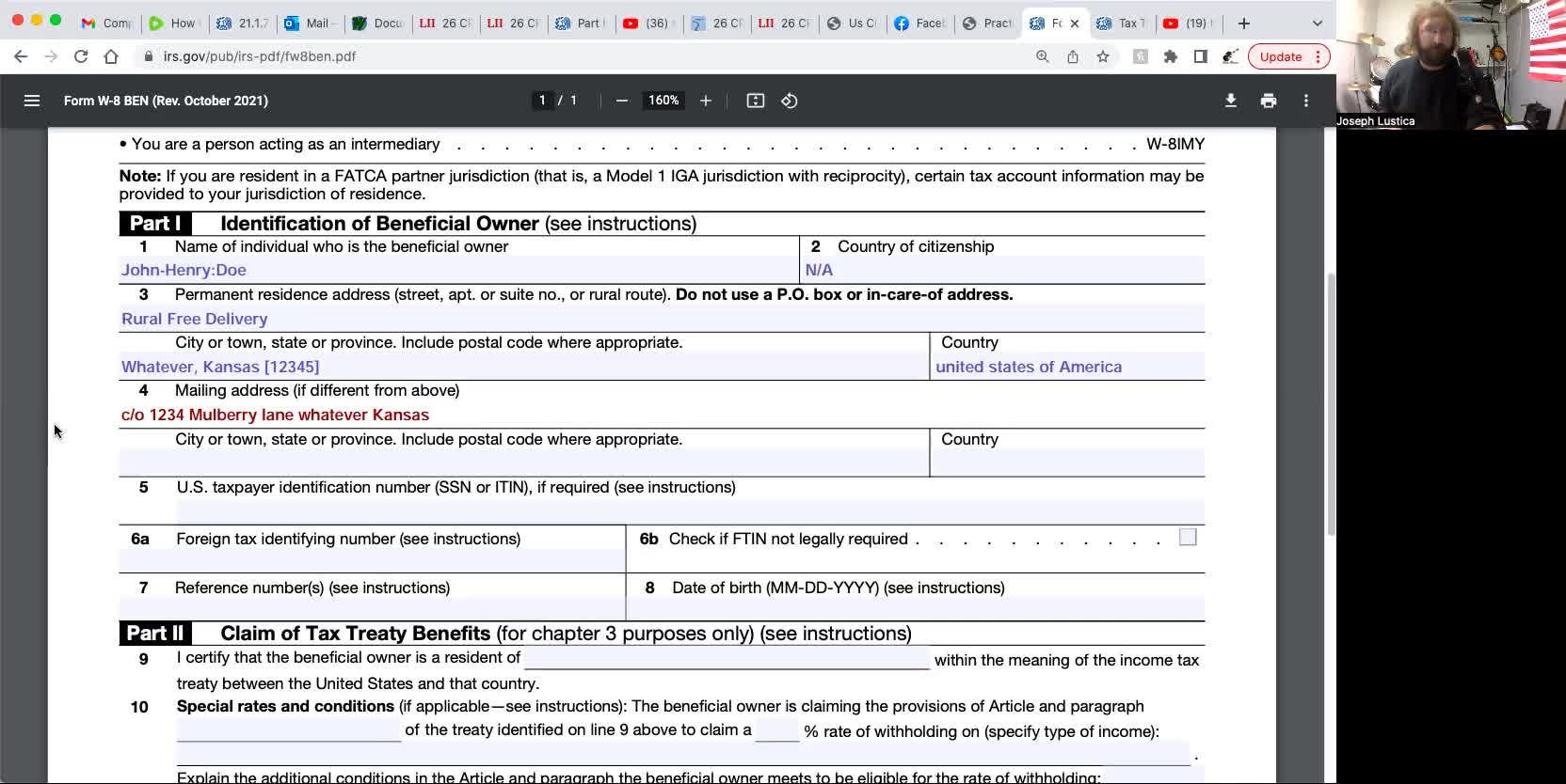 How to fill out the W-8BEN form