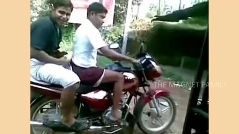 Funny bike stunt by girls 👧