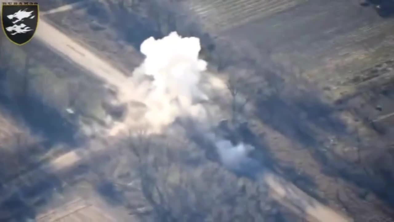 HIMARs Strike on a Group of Russian Vehicles Sitting on the Side of the Road