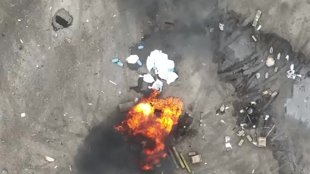 Dropping Grenades onto Russian Ammo Dump