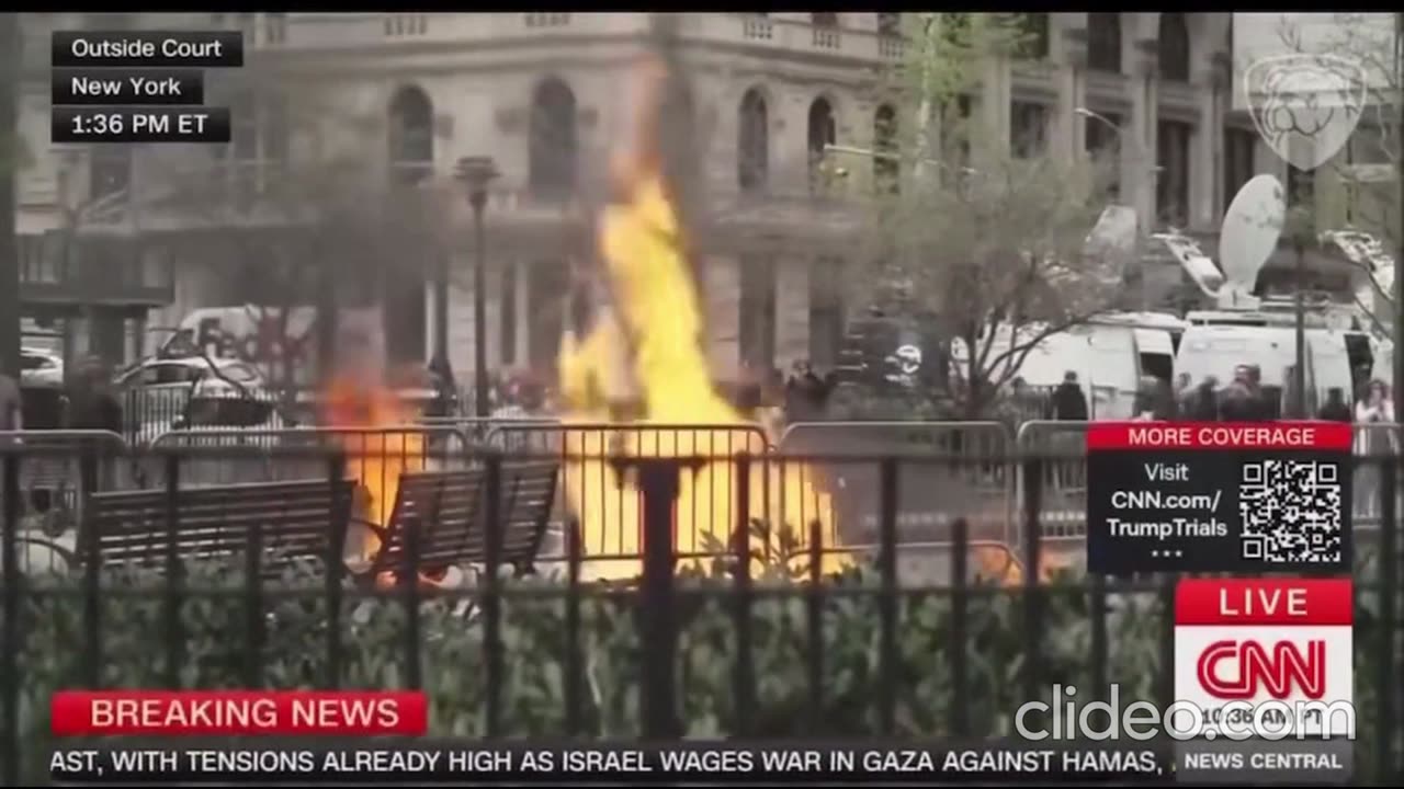 Man Lights Himself On Fire Outside Of New York Courthouse Where Donald Trump's Trial Is Taking Place