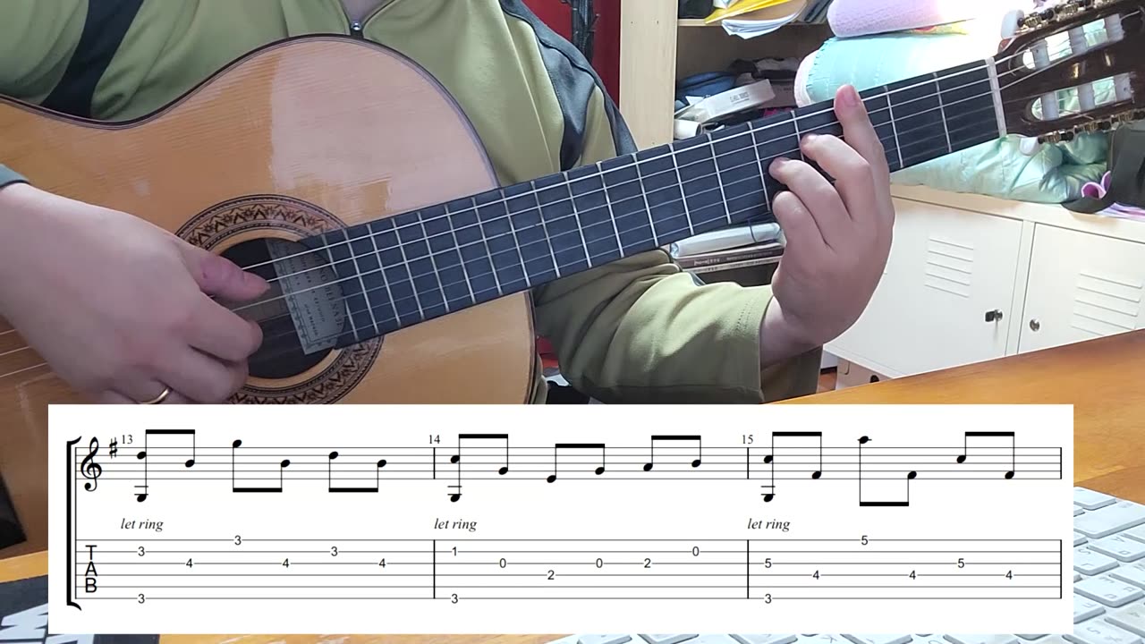 10월의 어느 멋진 날에 - finger style guitar arrangement, full tablature