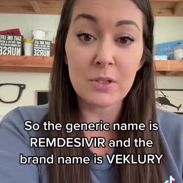Pay Attention Veklury Generic Name: Remdesivir Brand Name: Veklury Same deadly fauci drug.